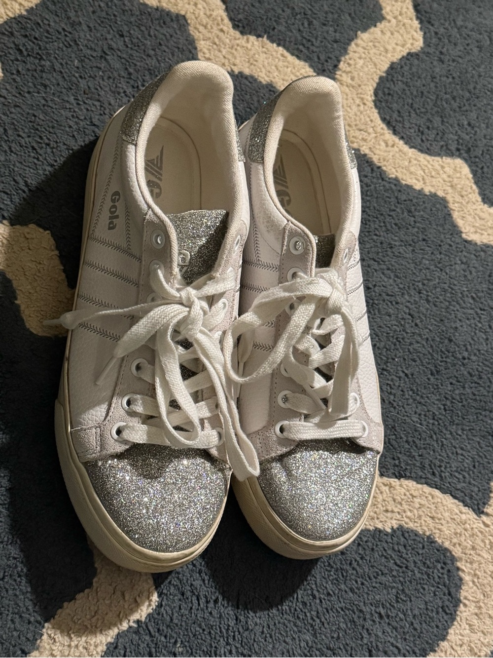 Gola Women’s Low-Top Sneakers in White with Tan Soles